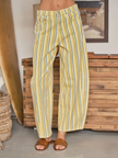 Karen Striped Barrel Pant Yellow