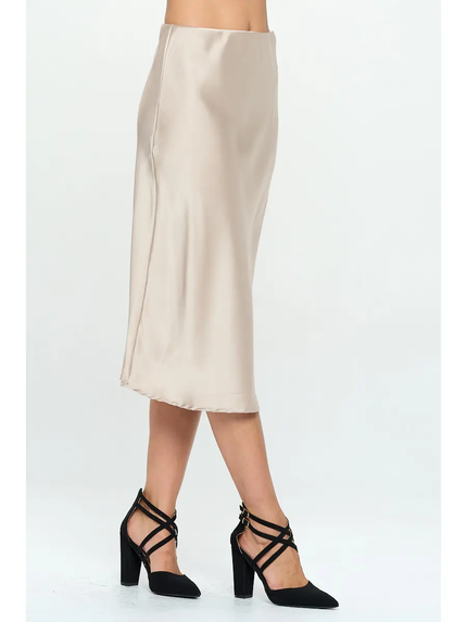 Kelly Elastic Waist Skirt beige