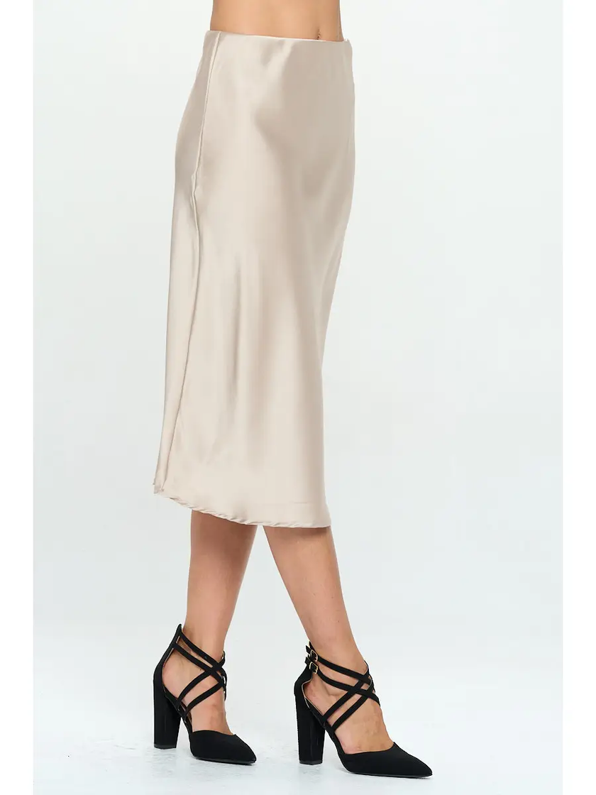 Kelly Elastic Waist Skirt beige