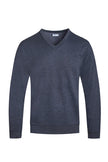 Men's Solid Color V-Neck Pullover - Navy