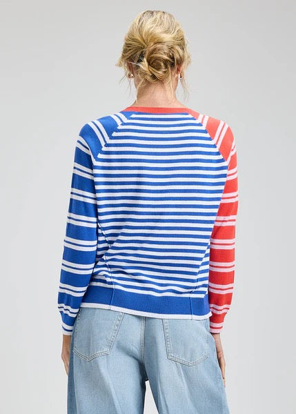 Izzy Contrast Stripe Crew Pullover
