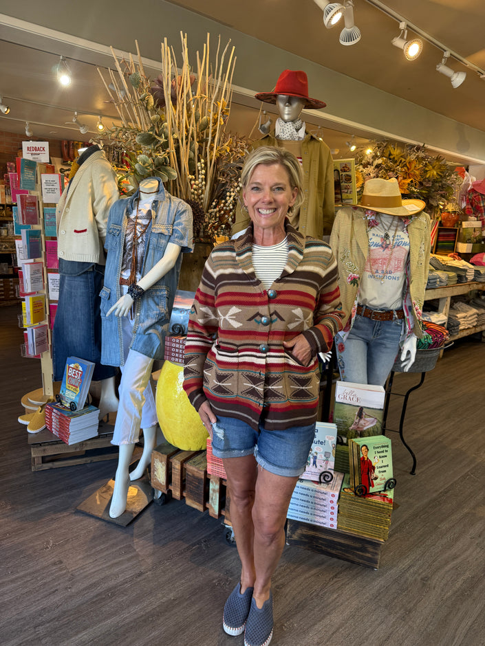 The Indie Cardigan tan front