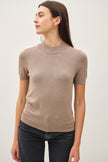 Avena Short Sleeve Knit MockNeck Sweater mocha