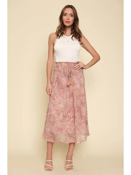 Smocked Yoke Long Skirt