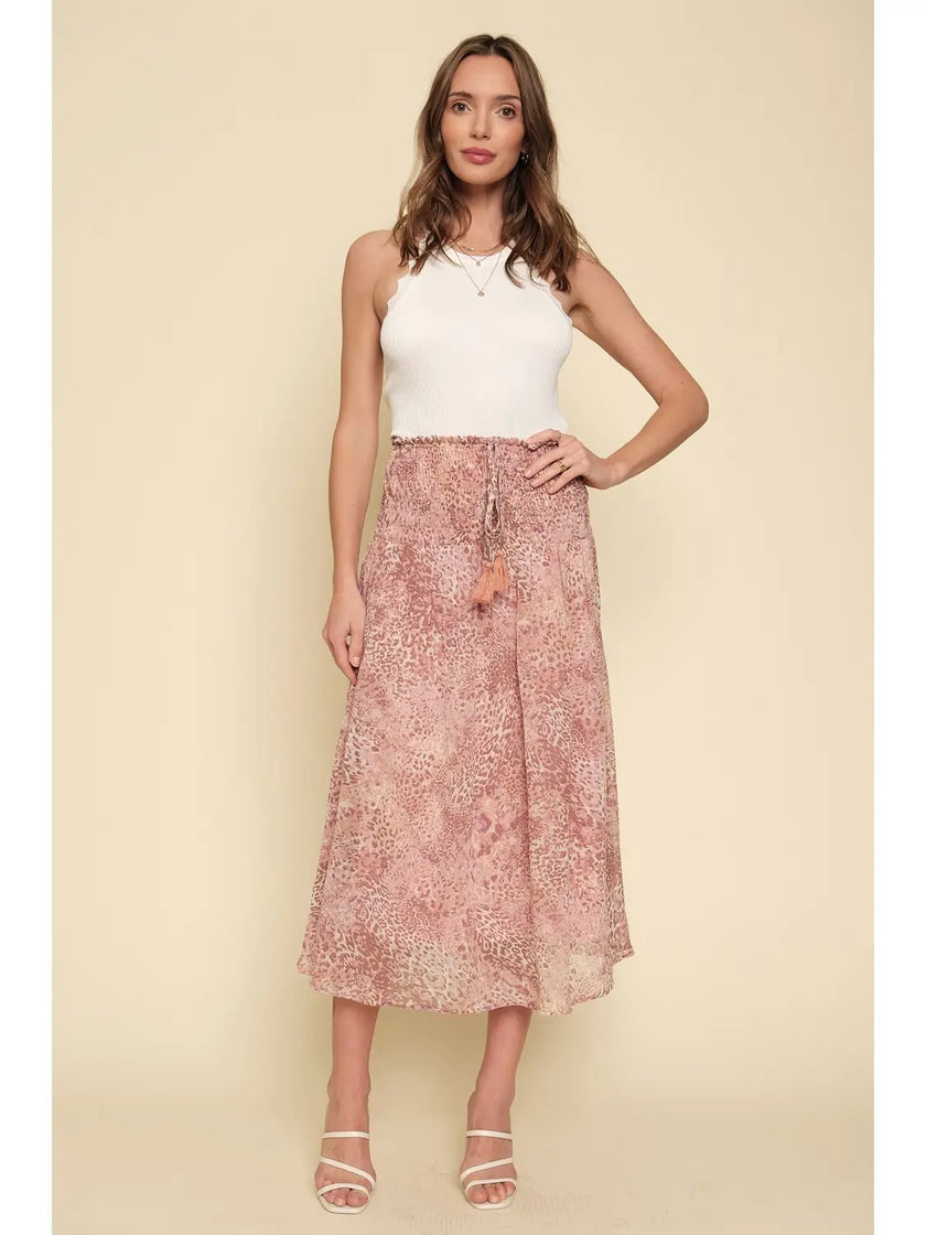Smocked Yoke Long Skirt