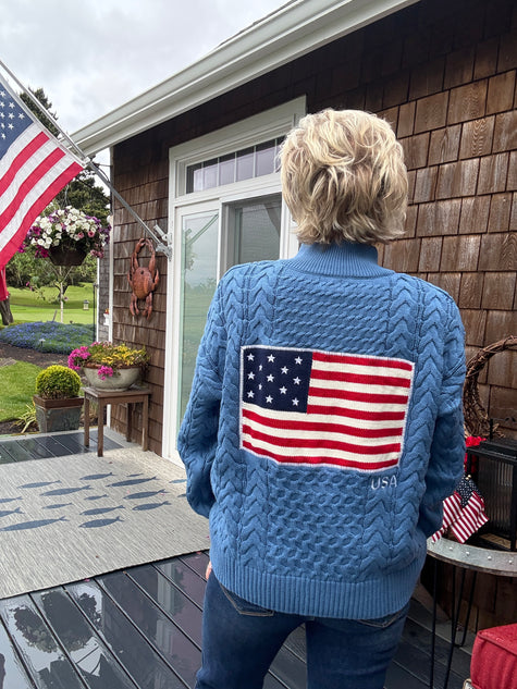 1/2 Zip 1776 Flag Sweater