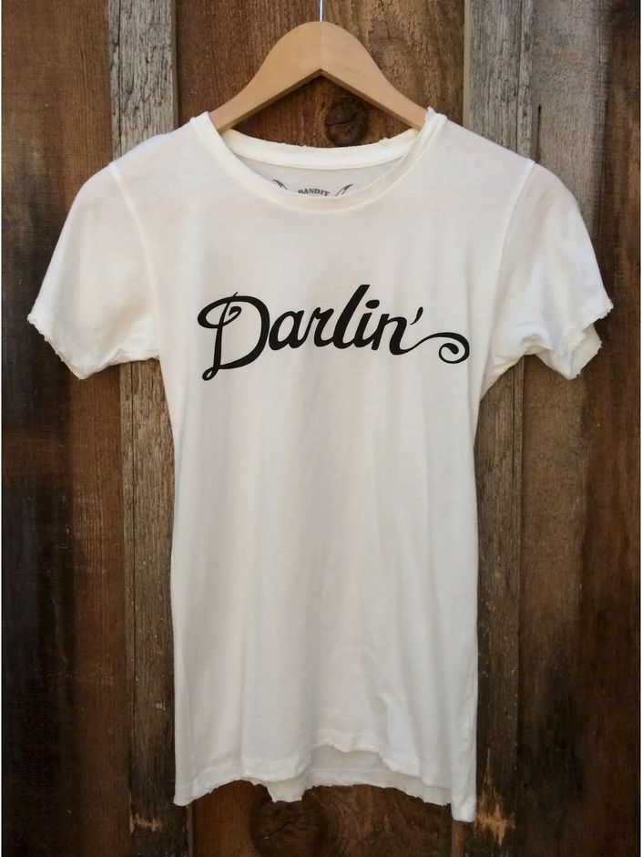 Darlin Women's Vintage Tee White/Black