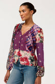 Zellah Blouse, flowers-front
