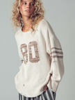 Relaxed Knit Pullever with Varsity Number Detail