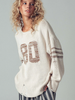Relaxed Knit Pullever with Varsity Number Detail