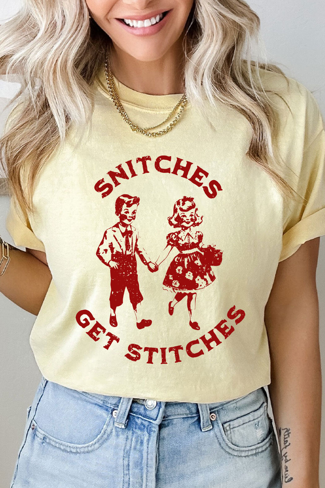 Snitches Get Stitches Comfort Colors Tee