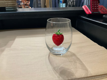 Strawberry Stemless Wine Glass