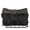 Shimmy, Black Fringe Beaded Crossbody Handbag