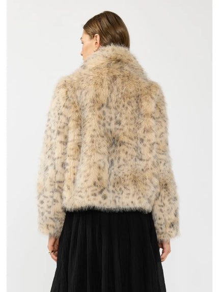 Raquelle Faux Fur Coat, leopard-back