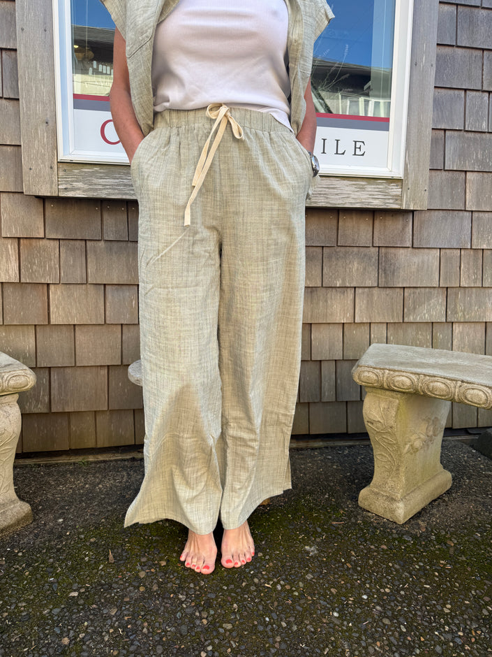 Sable Women's Pant ivory forest green front