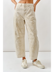 EMBROIDERED DETAIL COTTON BARREL PANTS
