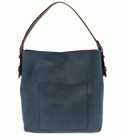 Joy Hobo Handbag- Dark Chambray & Coffee Handle