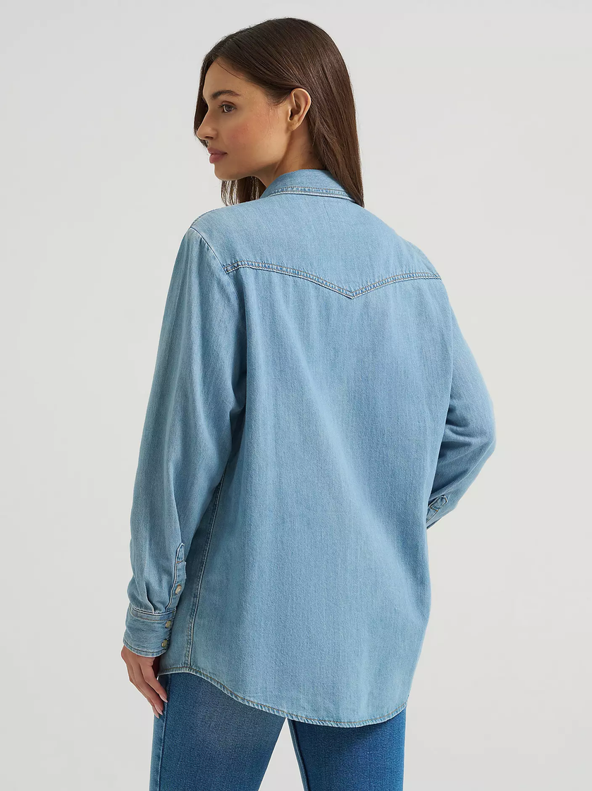 Wrangler Boyfriend Denim Shirt back