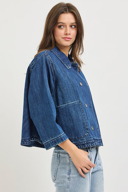 Flowy Cropped Jacket, dark-side