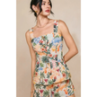 Cabana Crush Linen Romper monaco front close up