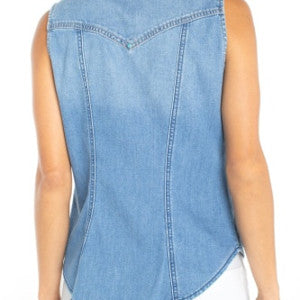 Sleeveless Slim Shirt
