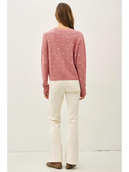 Ultra Soft Cozy Dotted Crewneck Sweater