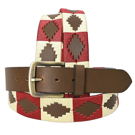 Western Leather Belt red cream