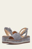 Joy Ankle Strap Platform Sandal Blue Ash  Both