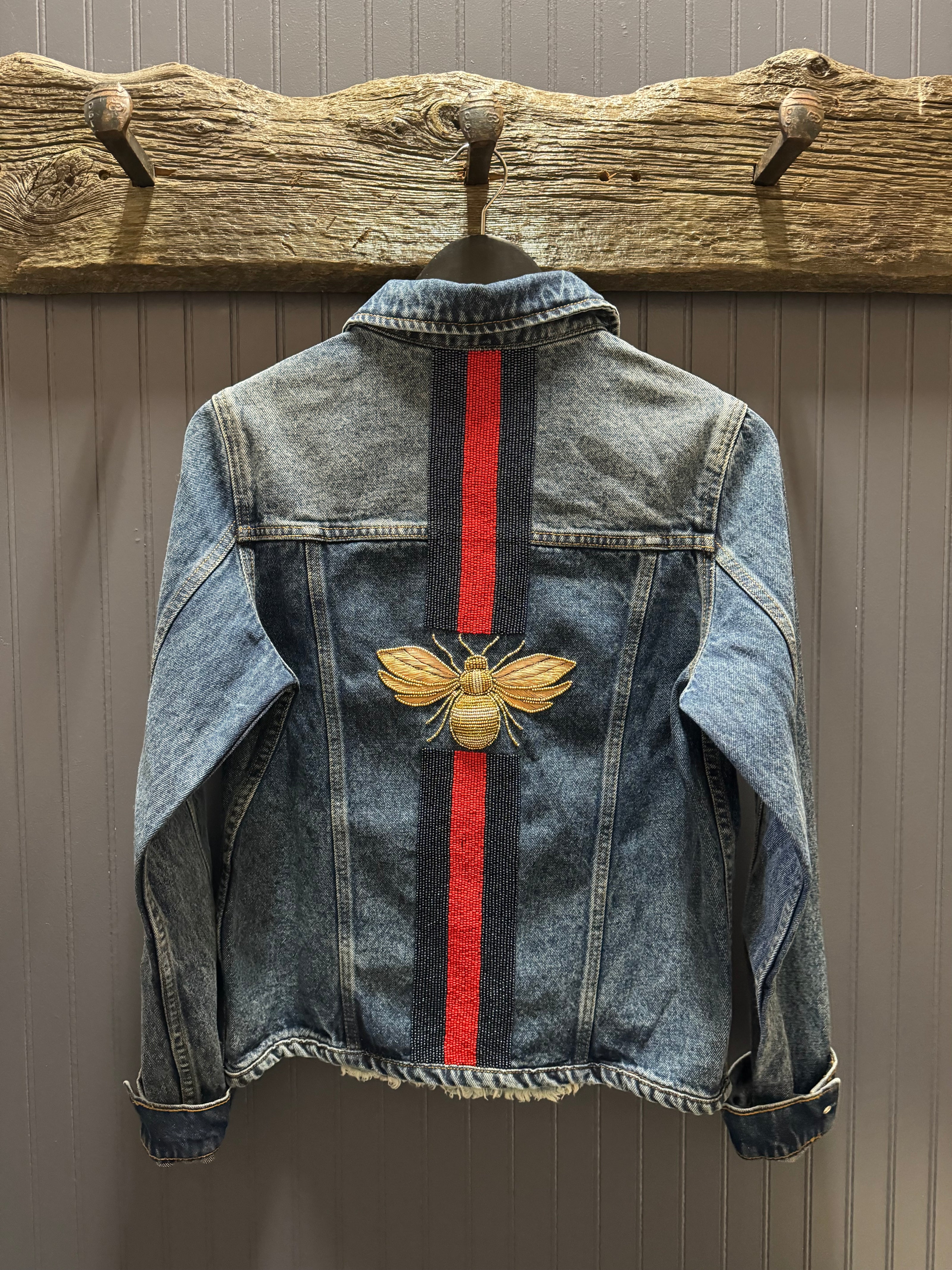 The 3D Queen Bee Denim Jacket navy back