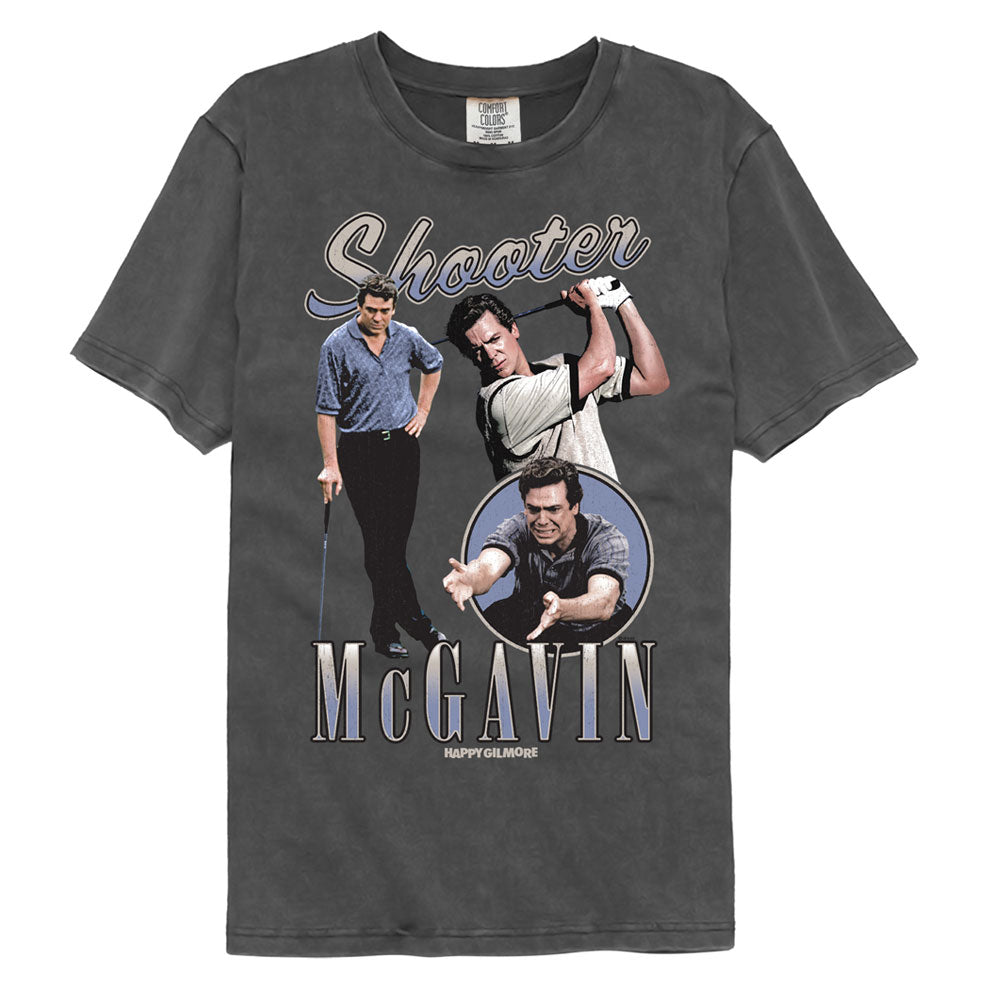 Happy Gilmore Shooter Montage Adult Tee, pepper-front