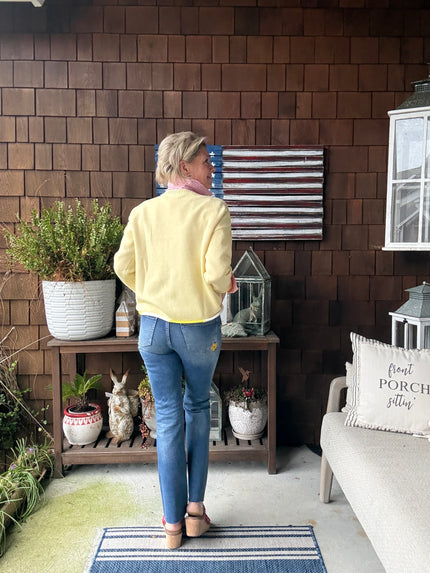 Ella Bottom Detail Sweater butter back