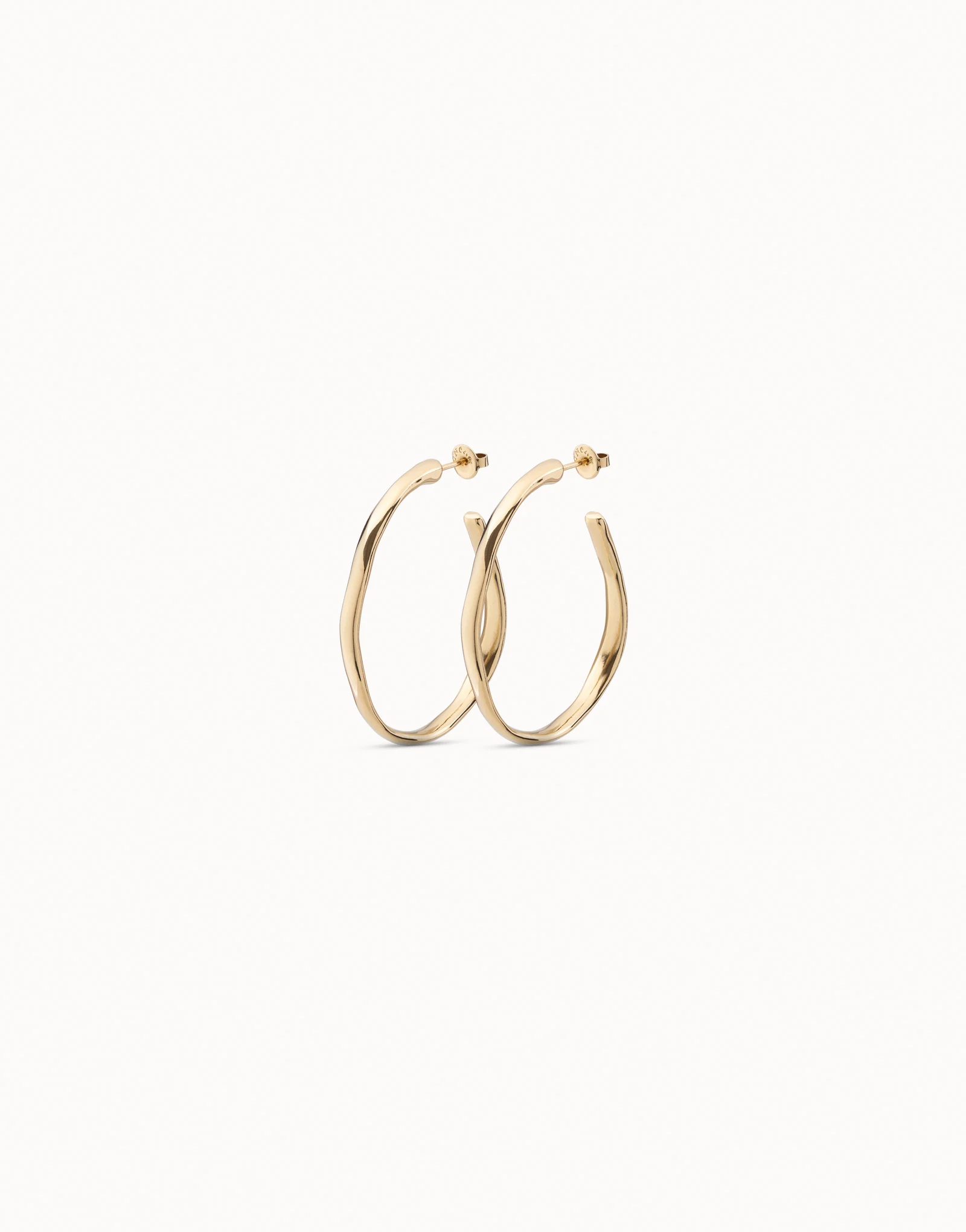 18K gold-plated open hoop earrings