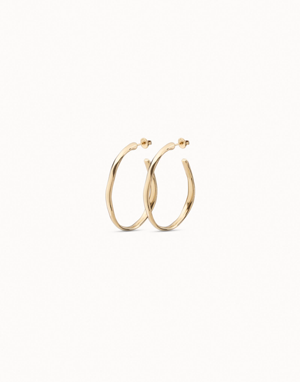 18K gold-plated open hoop earrings