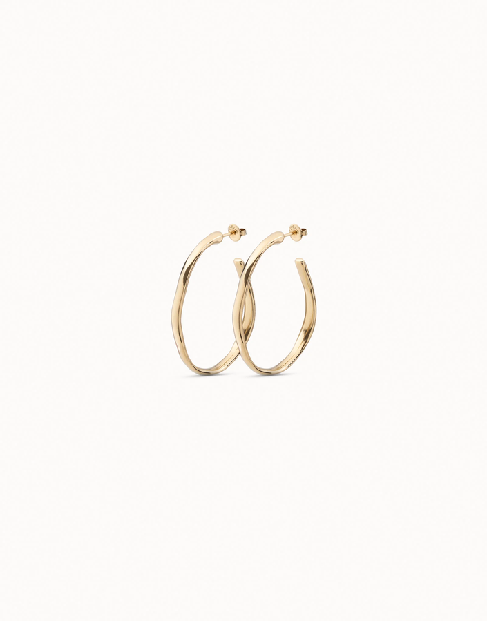 18K gold-plated open hoop earrings