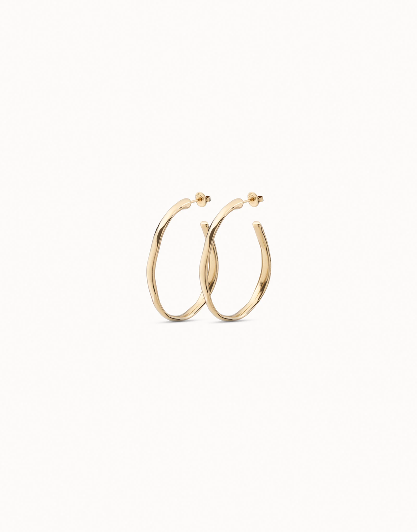 18K gold-plated open hoop earrings