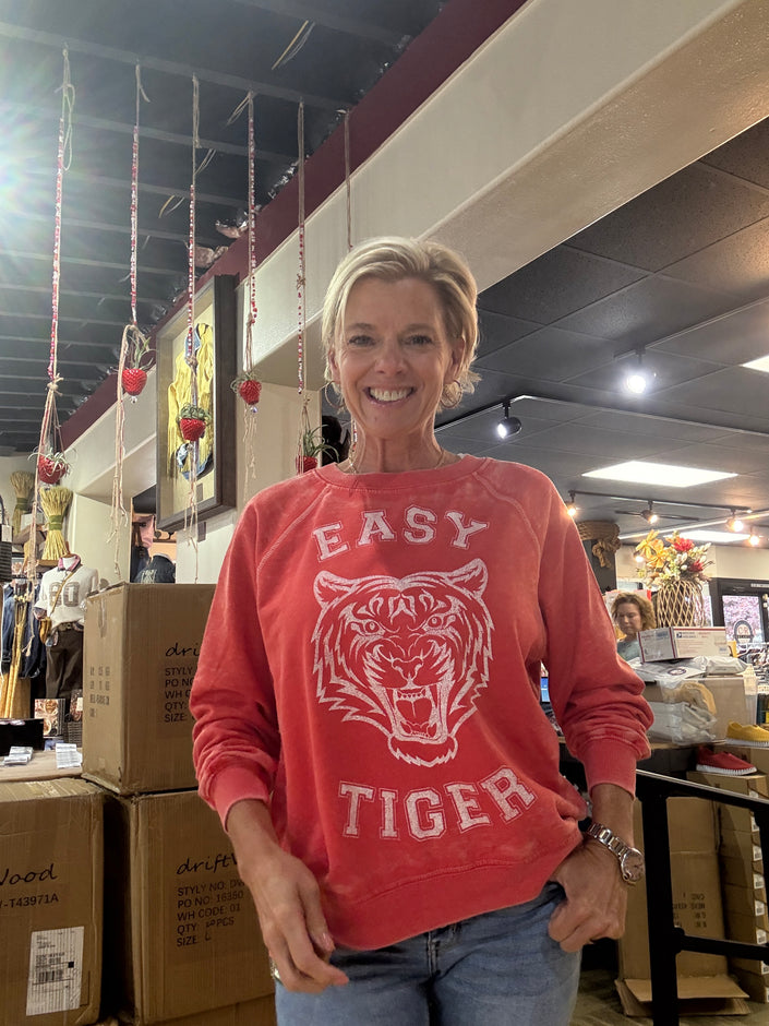Recycled Karma Easy Tiger LS Burnout Sweatshirt | paprika