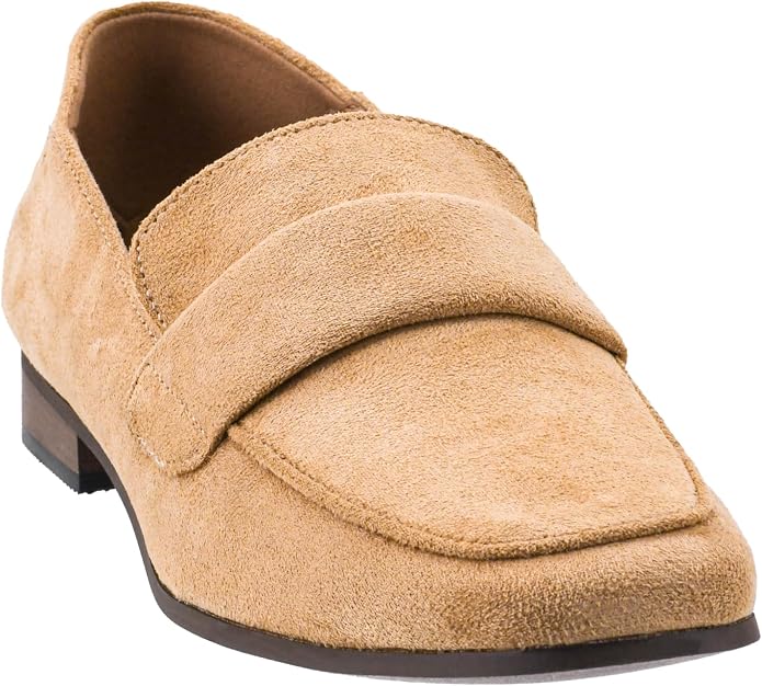 SHES A KEEPER, faux suede camel-front