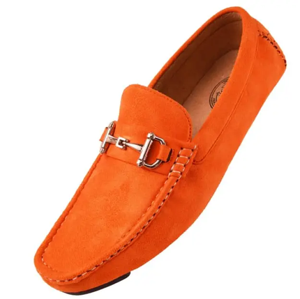 Walken Faux Suede Men's Driver Shoe | Orange top/side