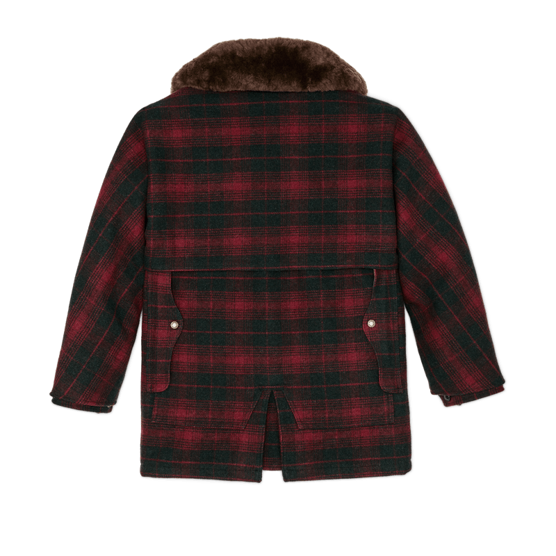 Filson Lined Wool Packer Coat red and black stock back