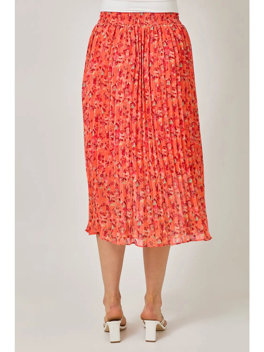 Printed Chiffon Pleats Skirt