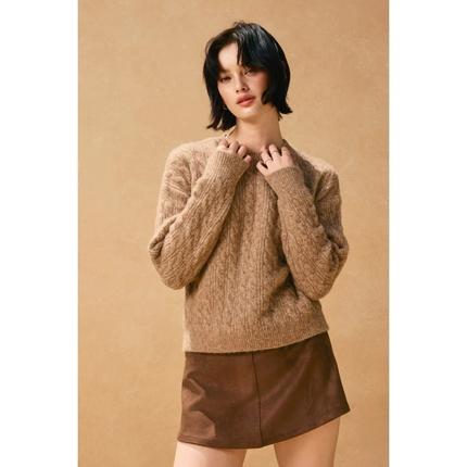 Cable Knit Crew Neck Sweater