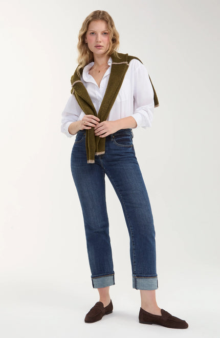 Marley Girlfriend Cuffed Jeans, rushland-front