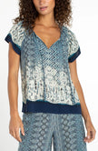 Woven Top With Front Tie