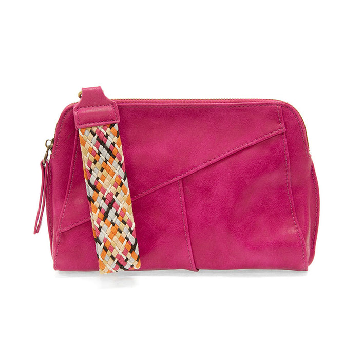 Magenta Gigi Crossbody with Woven Wrist Strap close up