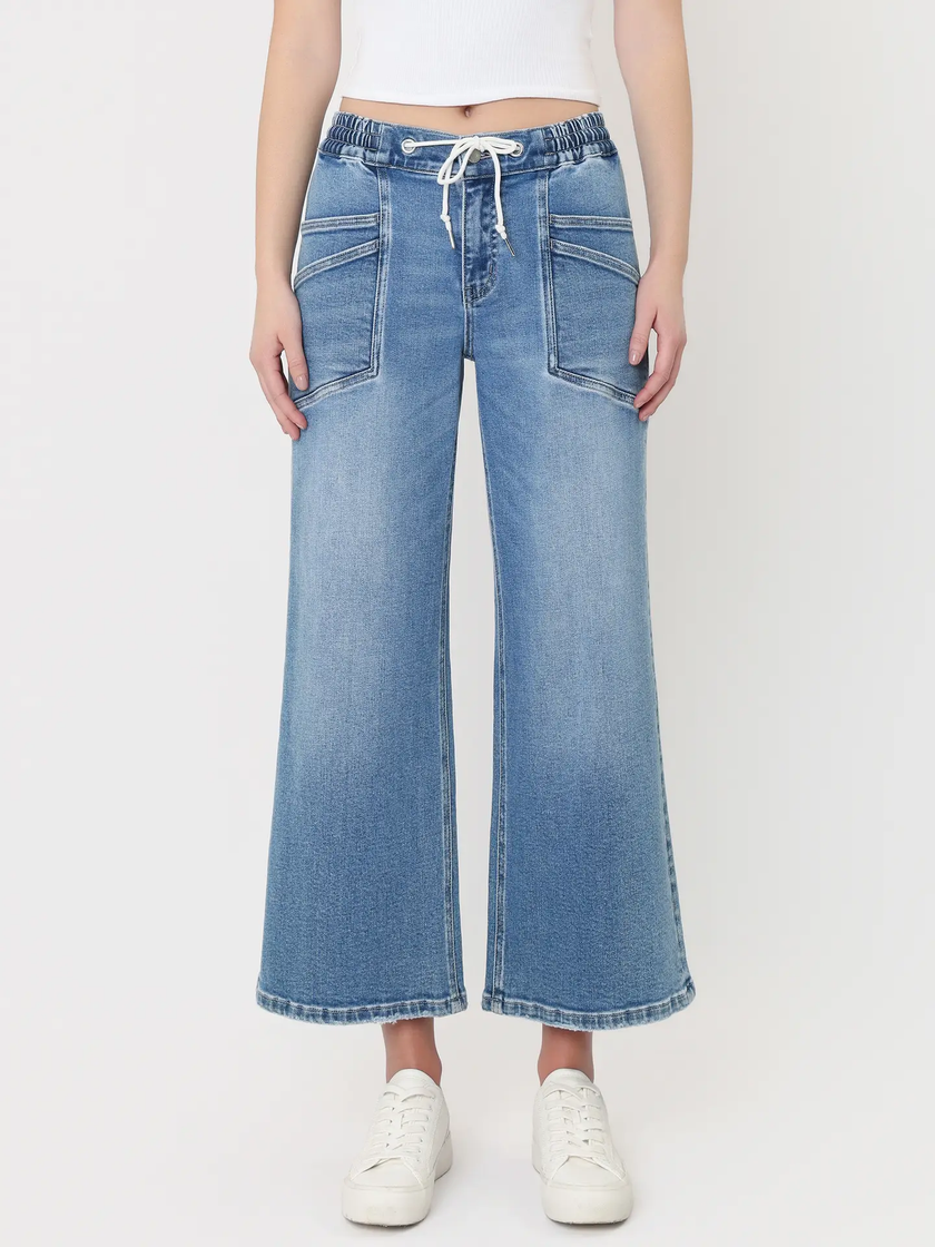 High Rise Drawstring Wide