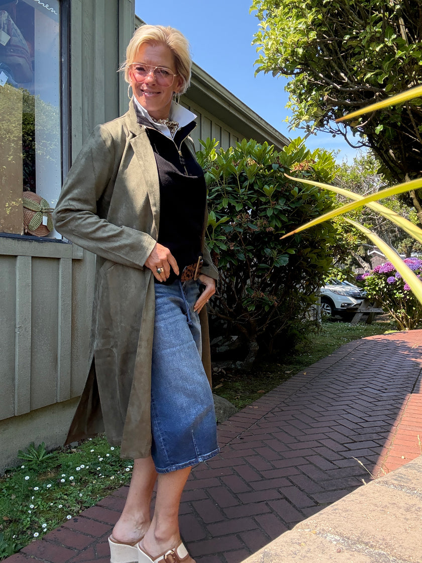 Mandy Faux Suede Duster