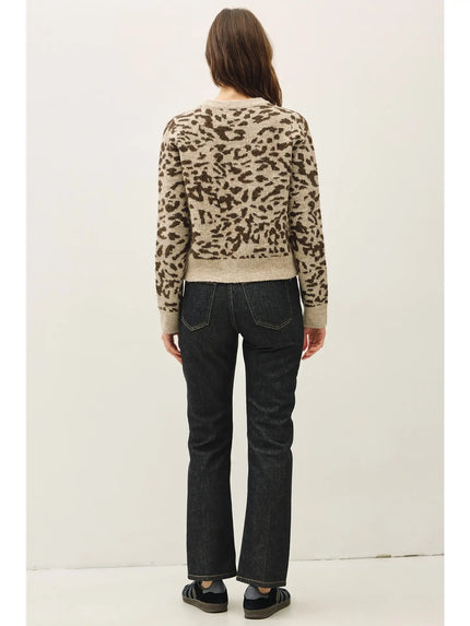 Lila Leopard Knit Cardigan, mocha-back