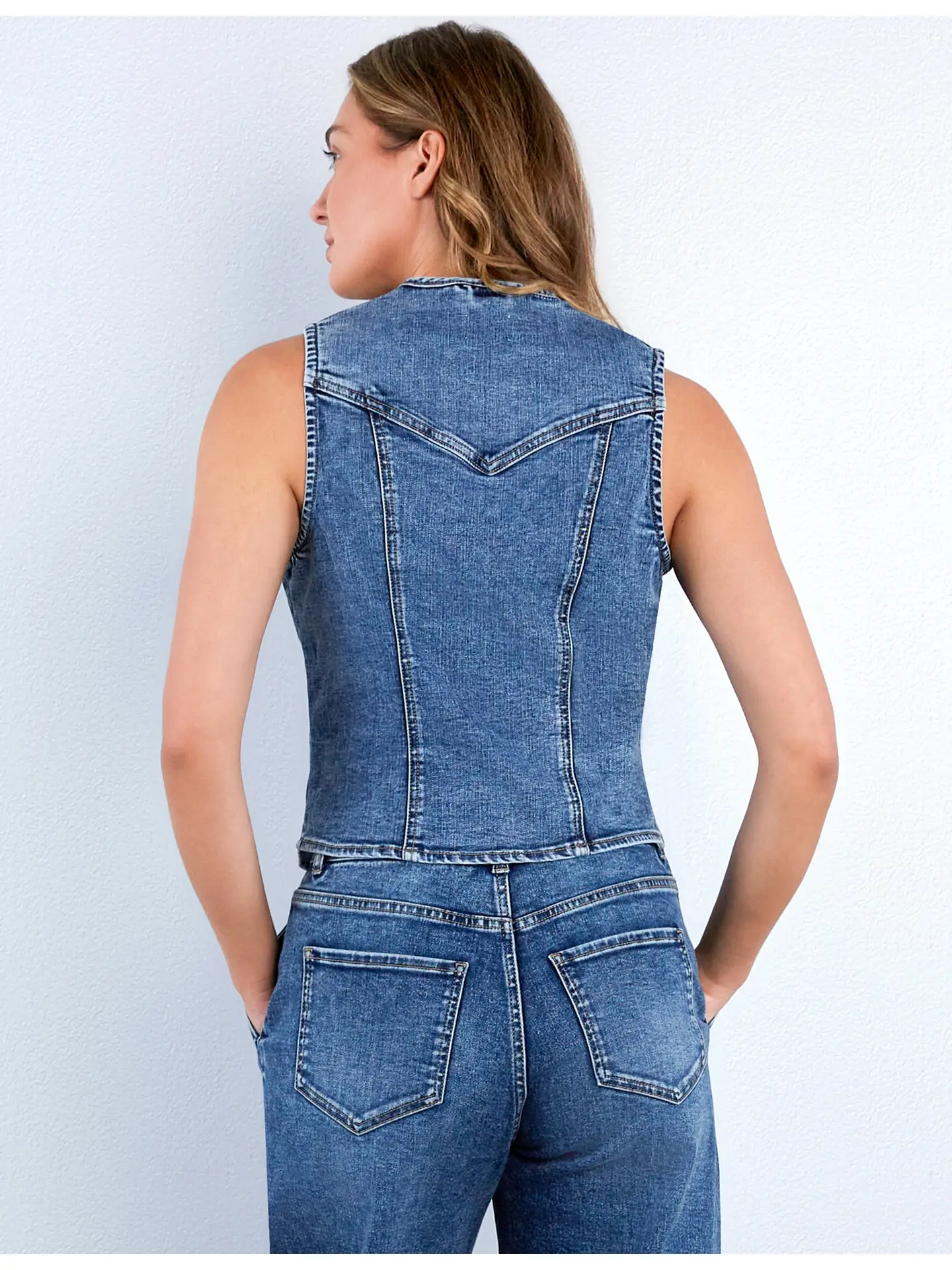 Vicki Denim Vest blast blue-back