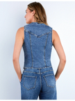 Vicki Denim Vest blast blue-back