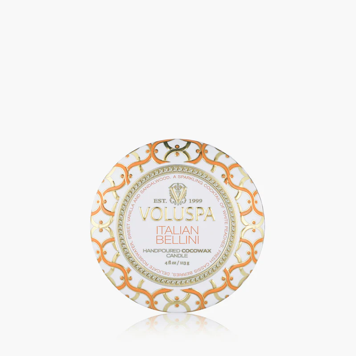 ITALIAN BELLINI MINI TIN CANDLE